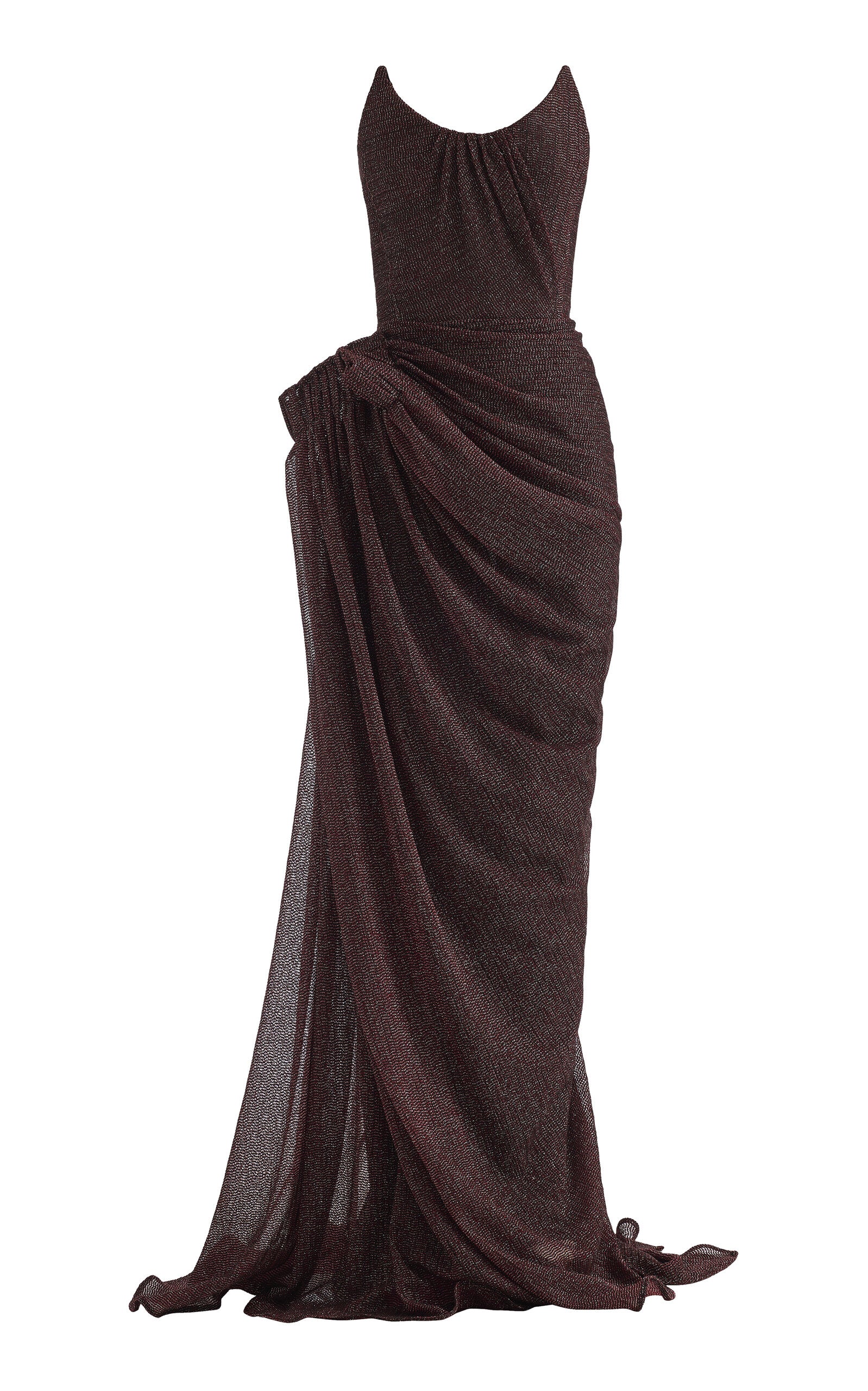 Lexicon Draped Metallic-Knit Gown Gentle beautiful and grand