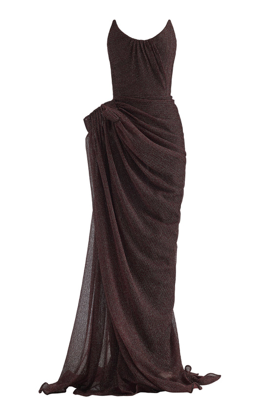 Riedel Flounce Satin Gown Gentle beautiful and grand