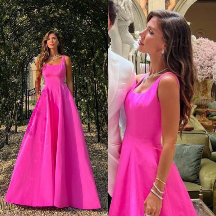 Elegant Hot Pink Long Prom Dresses
