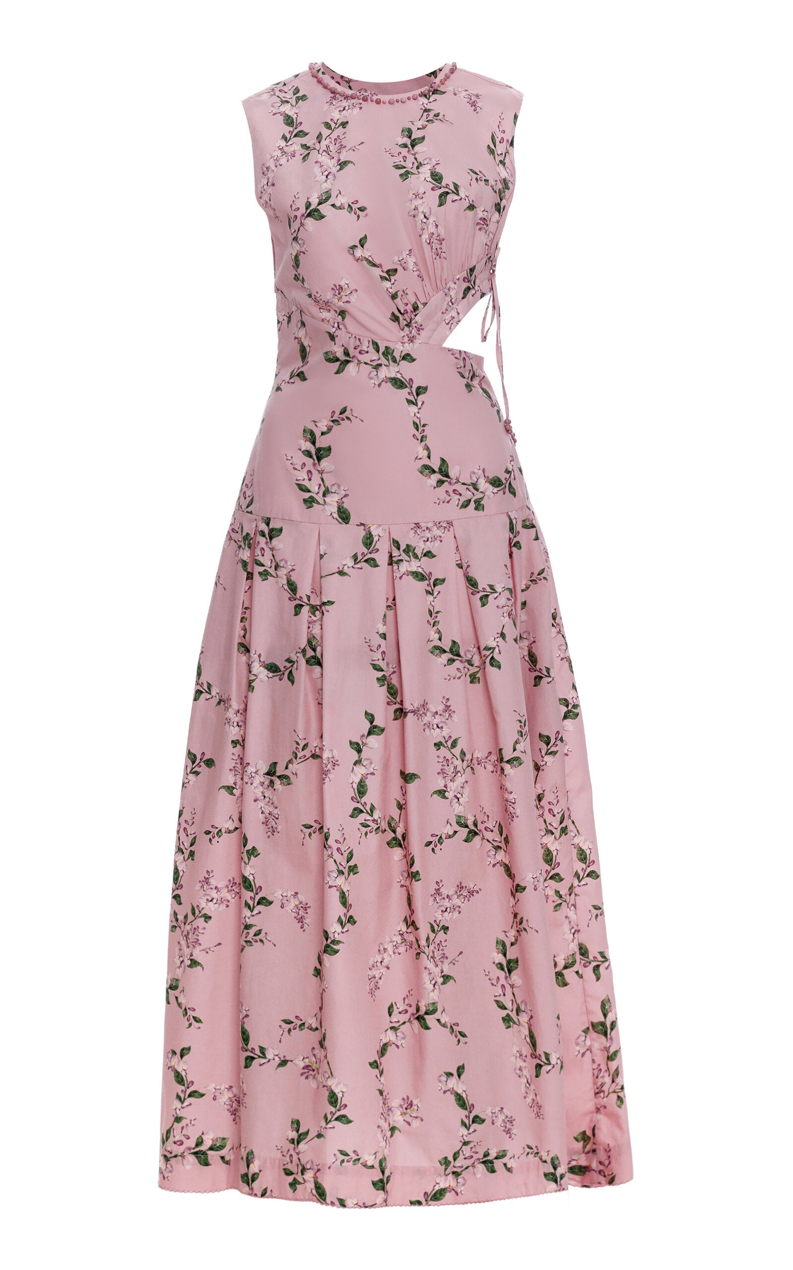 Cutout Linen Midi Dress Full of charm simple and atmospheric