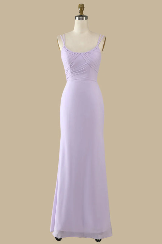 Neck Maxi Dress with Spaghetti Straps Simple gentle grand and beautiful