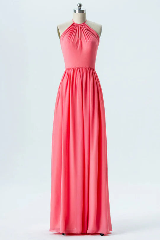 Halter Backless Bridesmaid Dress Gentle beautiful and generous