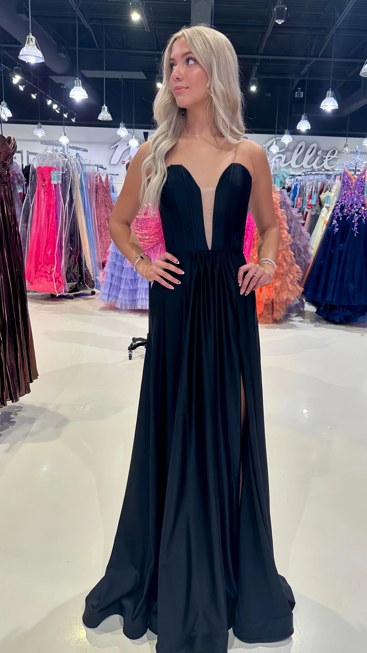 Sexy Mermaid Beautiful elegant and unique design Prom Dress Sexy Mermaid Satin Long Prom Dress With Split
