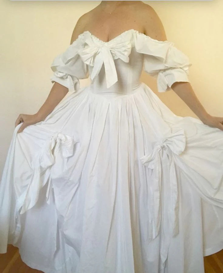 A Line Off Shoulder Long Wedding Dresses Evening Dress