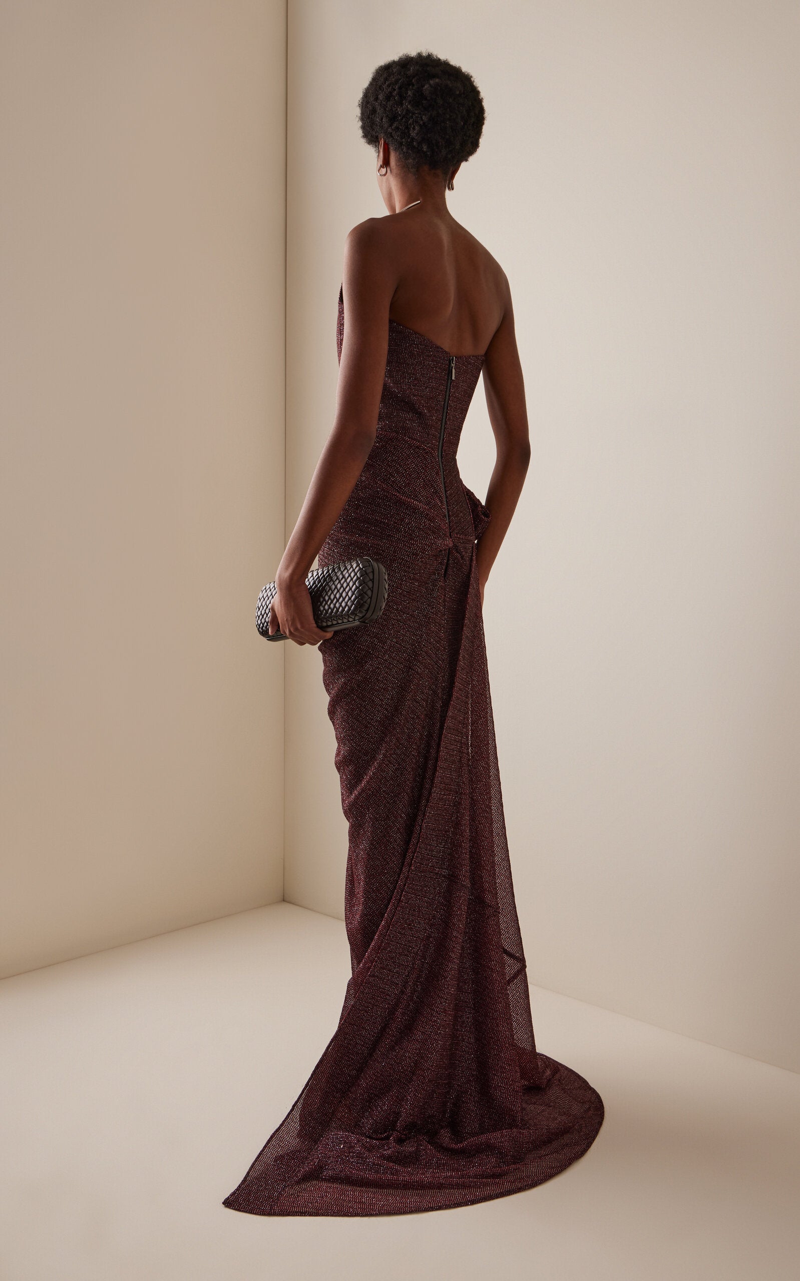 Lexicon Draped Metallic-Knit Gown Gentle beautiful and grand