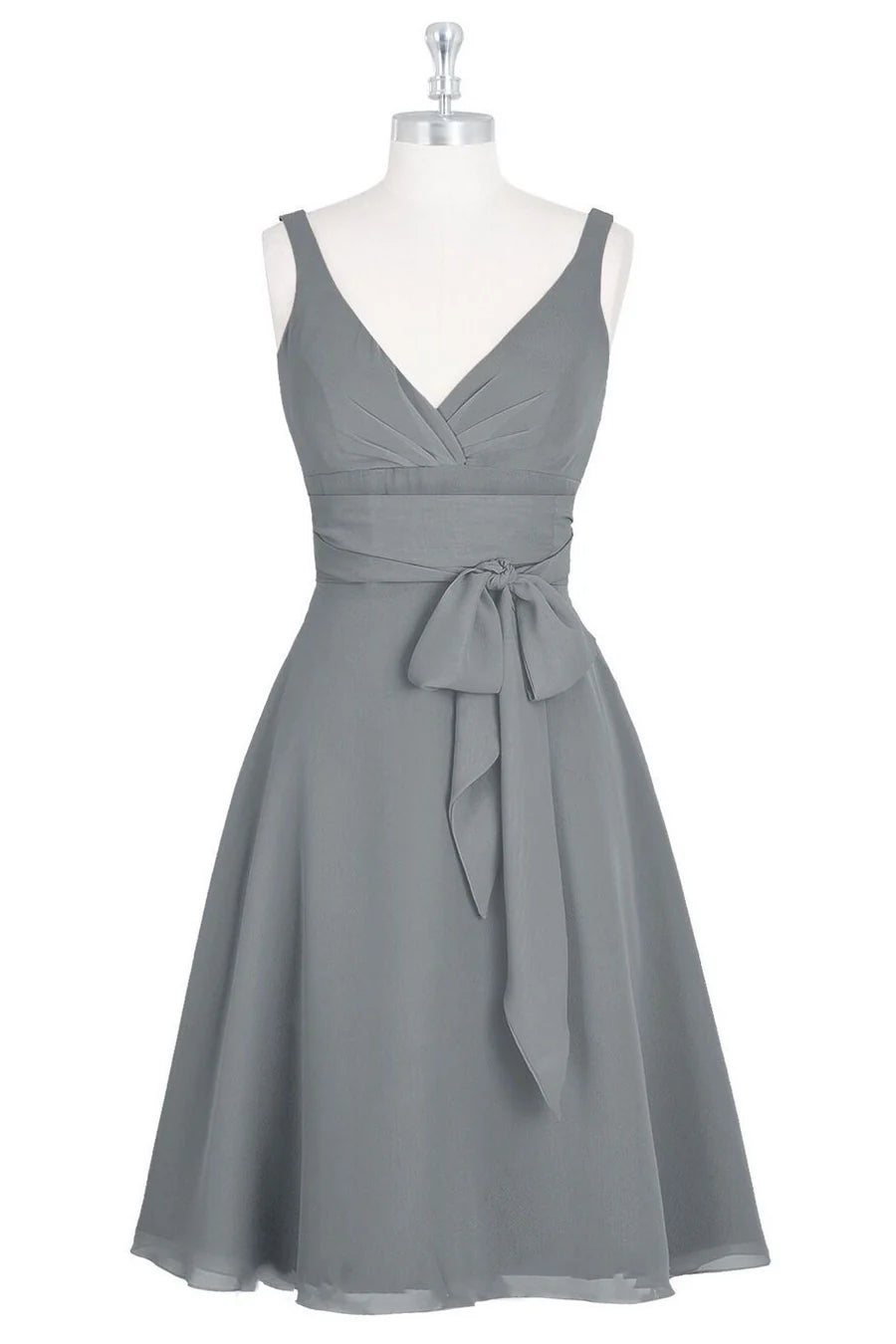V-Neck Tie-Front A-Line Short Bridesmaid Dress Gentle beautiful and generous