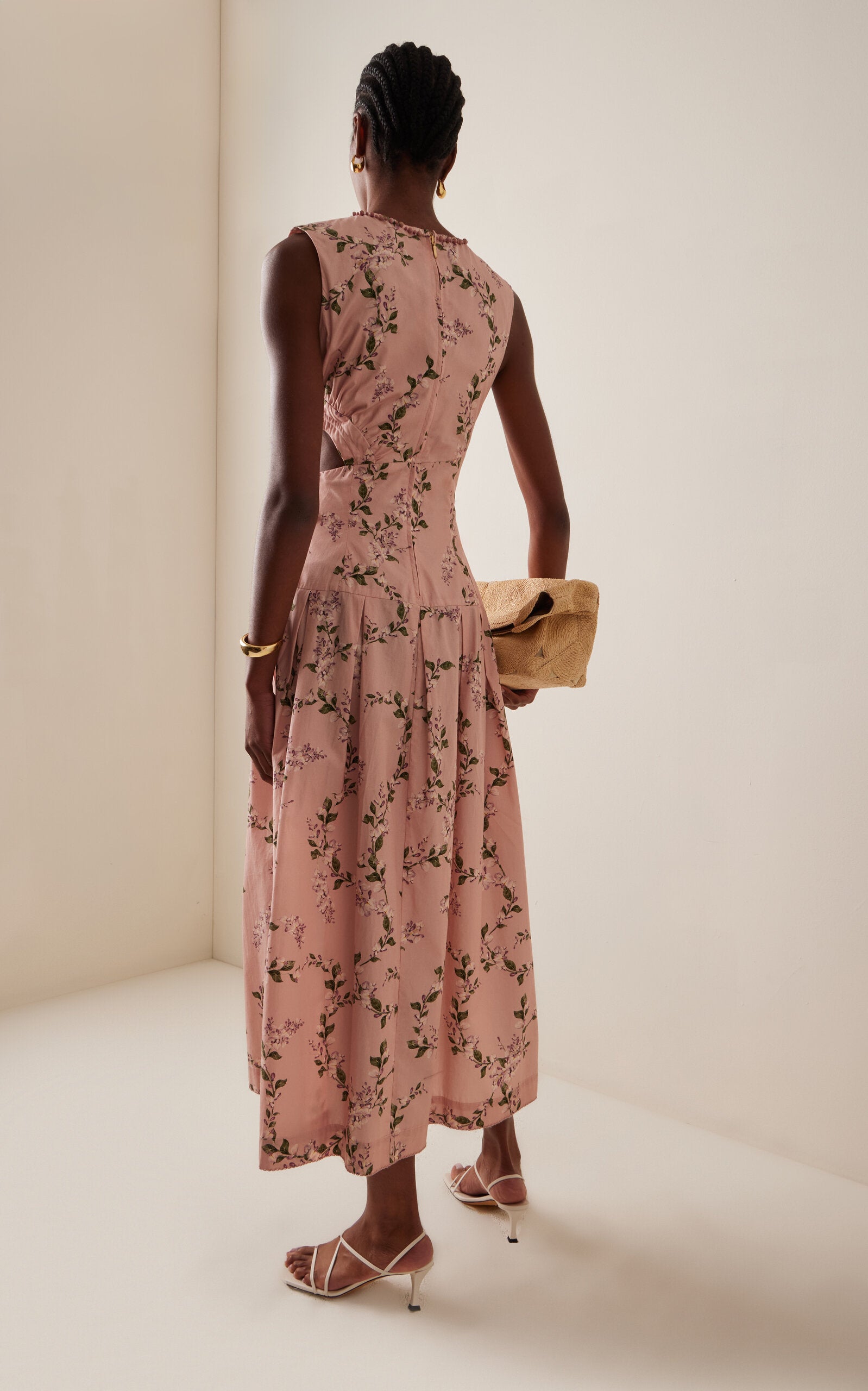 Cutout Linen Midi Dress Full of charm simple and atmospheric