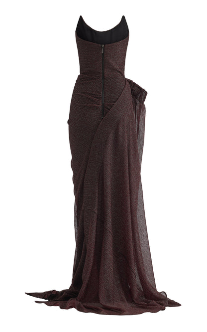 Riedel Flounce Satin Gown Gentle beautiful and grand