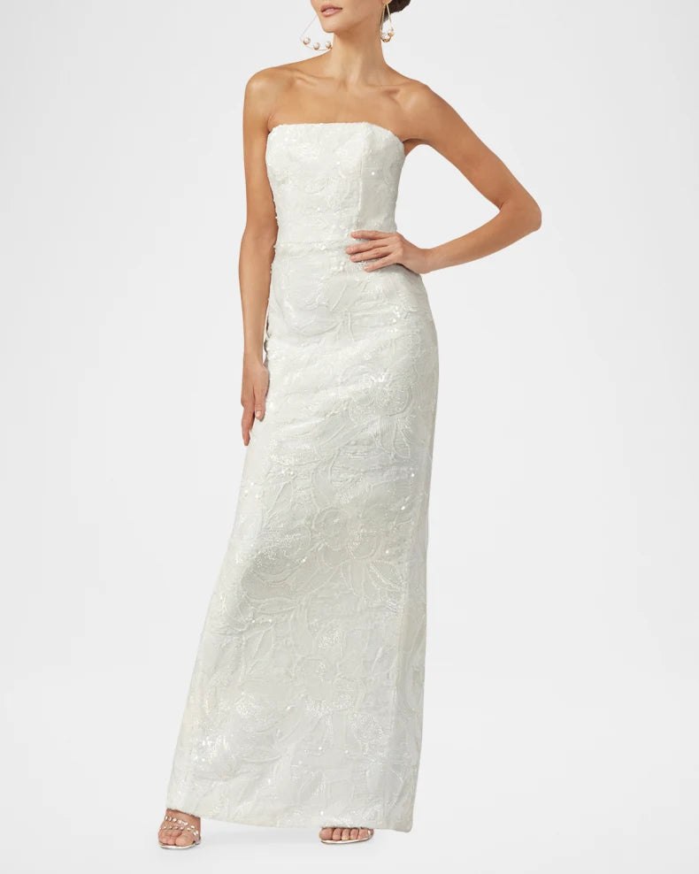 Serena Strapless Floral Sequin Column Gown Charming and unique design Beautiful generous simple