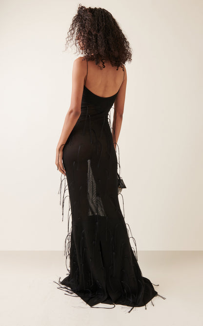 Party Dresses Fino Fringed Gown  Fino  Gentle beautiful and grand