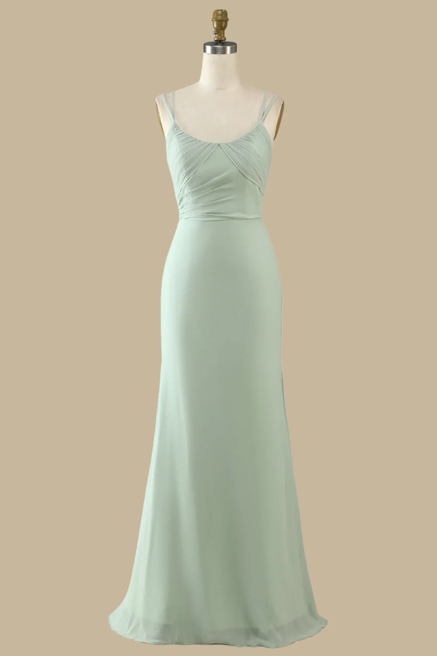 Neck Maxi Dress with Spaghetti Straps Simple gentle grand and beautiful