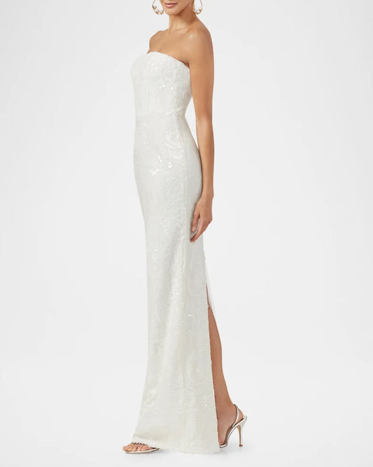 Serena Strapless Floral Sequin Column Gown Charming and unique design Beautiful generous simple