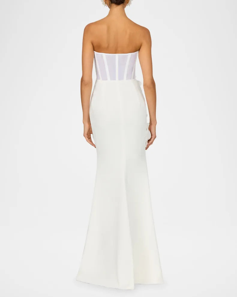 Charming and unique design Beautiful generous simple Gisele Strapless Floral Applique Column Gown