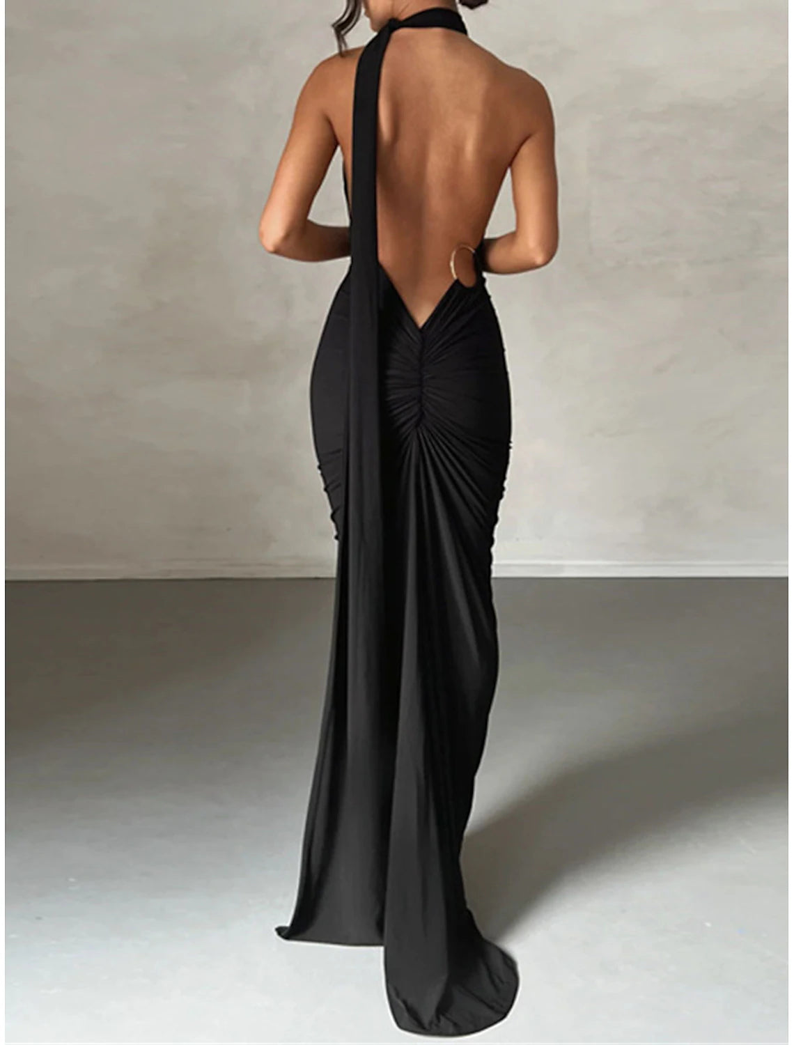 Women's White Dress Black Dress Prom Dress Ruched Backless One Shoulder Sleeveless Wedding Guest Special Occasion Black White Spring Fal