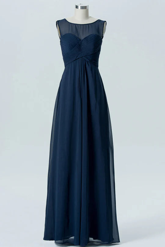 Chiffon Sleeveless Sweetheart Bridesmaid Dress