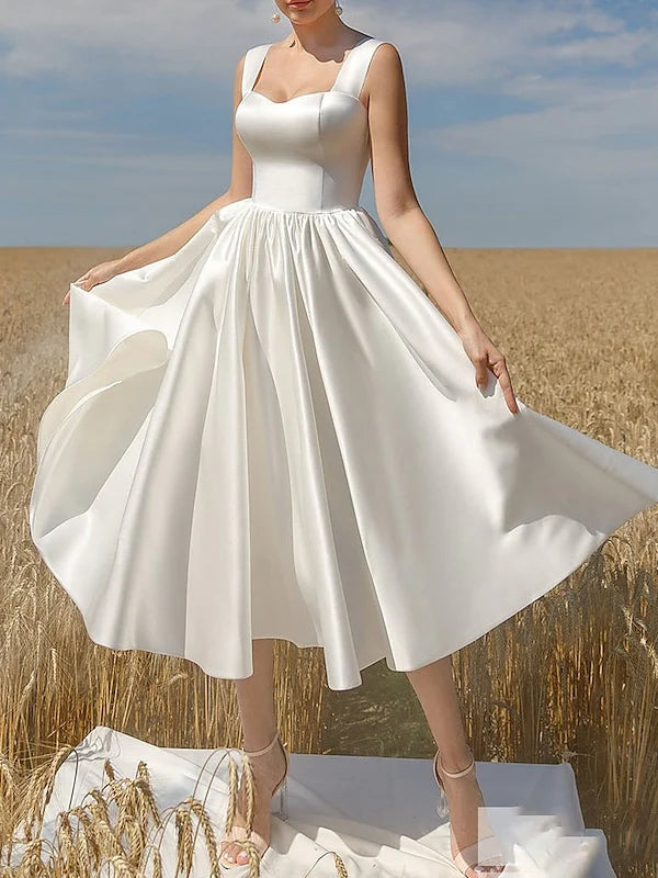 Princess Scoop Neck Sleeveless Tea-Length Cocktail Dresses with Sleek Simple gentle beautiful and unique design