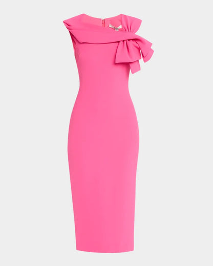 Bow-Front Midi Sheath Dress Charming and unique design Beautiful generous simple