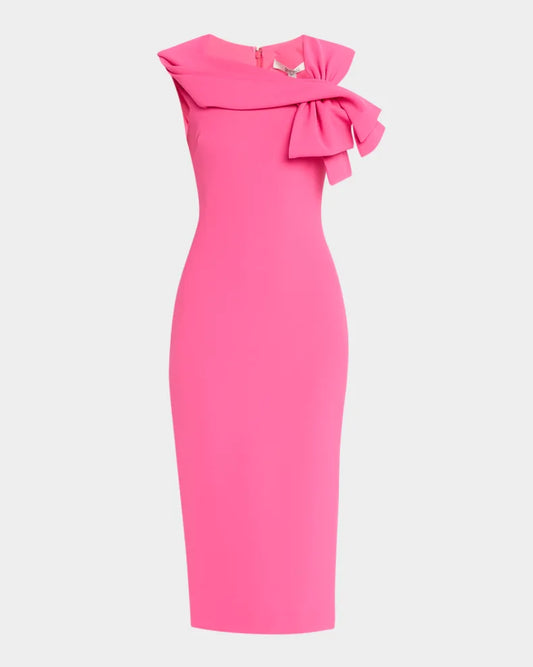 Bow-Front Midi Sheath Dress Charming and unique design Beautiful generous simple