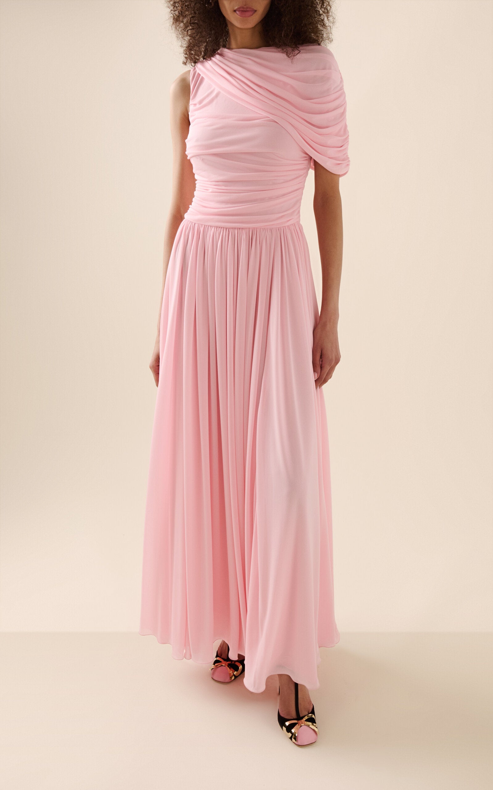 Lace-Trimmed Organic Silk Charmeuse Maxi Dress Gentle beautiful and grand