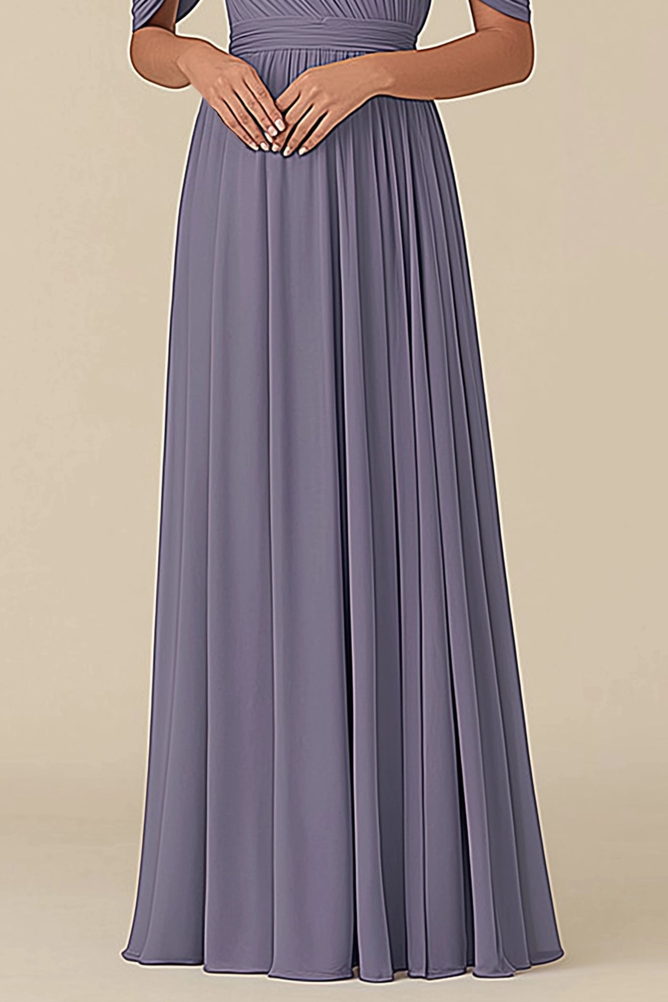 Simple beautiful generous and full of charm Prom Dress Formal Wedding Guest Dress Grey Blue Round Neck Mother of the Bride Gown