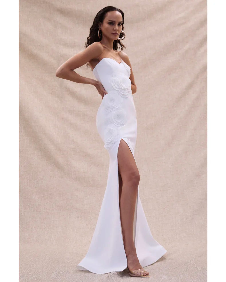 Charming and unique design Beautiful generous simple Gisele Strapless Floral Applique Column Gown