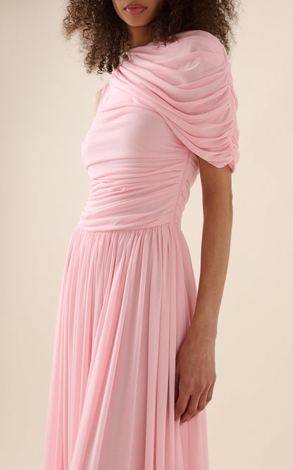 Lace-Trimmed Organic Silk Charmeuse Maxi Dress Gentle beautiful and grand