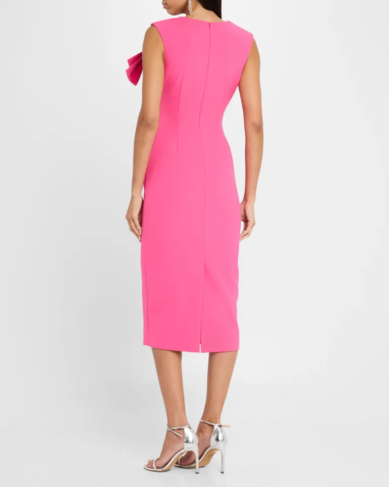 Bow-Front Midi Sheath Dress Charming and unique design Beautiful generous simple