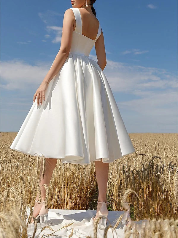 Princess Scoop Neck Sleeveless Tea-Length Cocktail Dresses with Sleek Simple gentle beautiful and unique design
