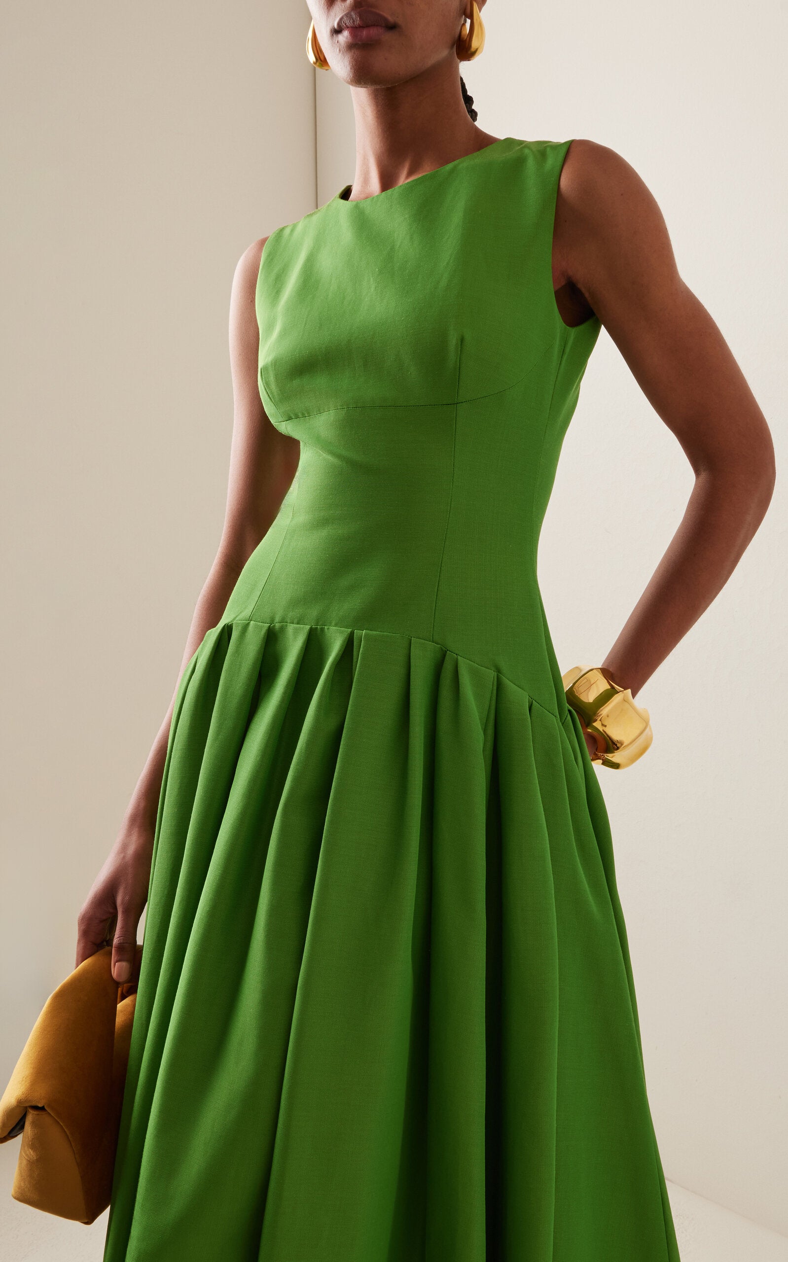 Sleeveless Cotton-Blend Faille Maxi Dress Simple gentle beautiful and grand