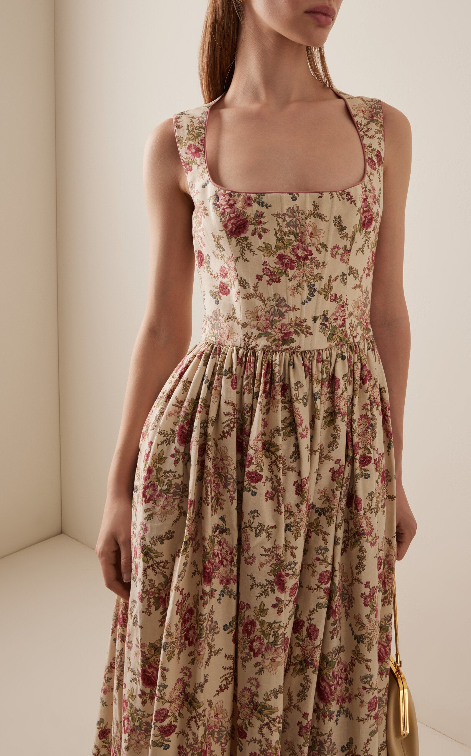 Cotton Midi Apron Dress Full of charm simple and atmospheric