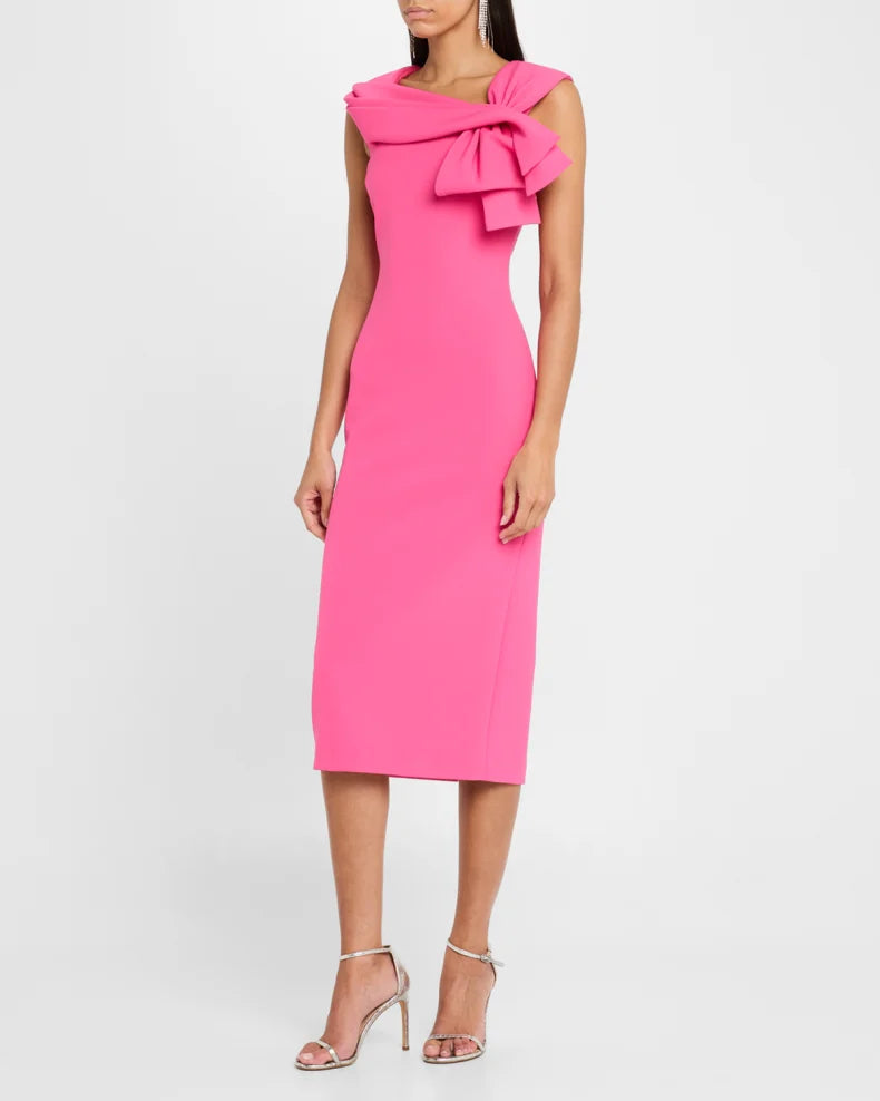 Bow-Front Midi Sheath Dress Charming and unique design Beautiful generous simple