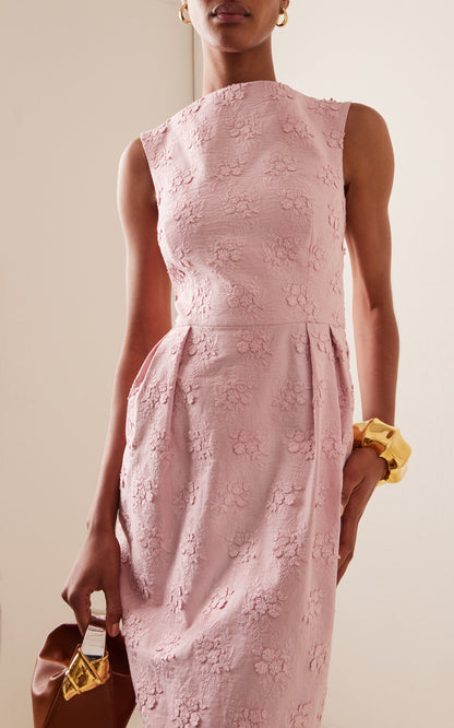 EmbroideEmbroidered Cotton-Blend Midi Dress Simple gentle beautiful and grand