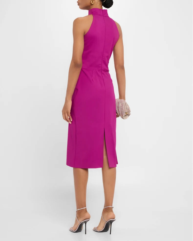 Sequin Floral Applique Halter Midi Dress Beautiful and charming simple and unique design