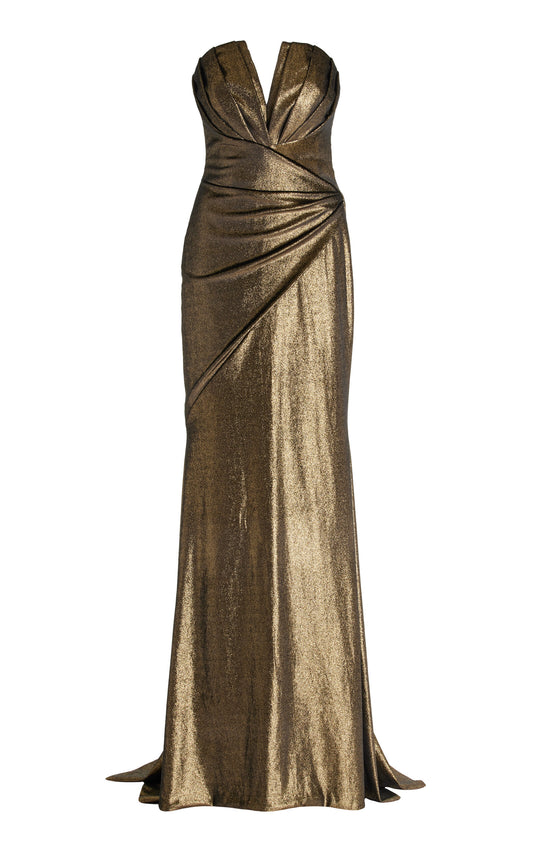 Metallic Stretch Velvet Gown Gentle beautiful and grand