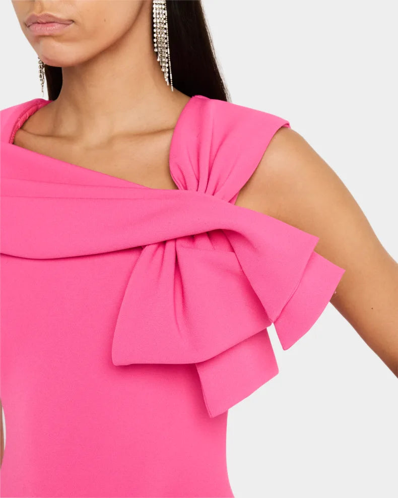 Bow-Front Midi Sheath Dress Charming and unique design Beautiful generous simple