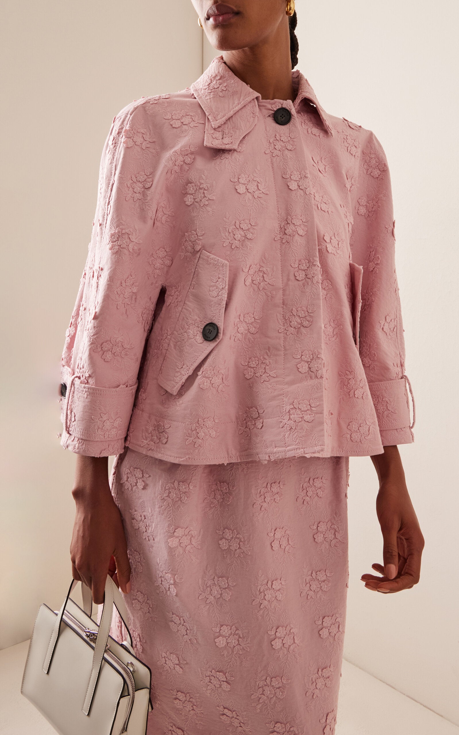 EmbroideEmbroidered Cotton-Blend Midi Dress Simple gentle beautiful and grand