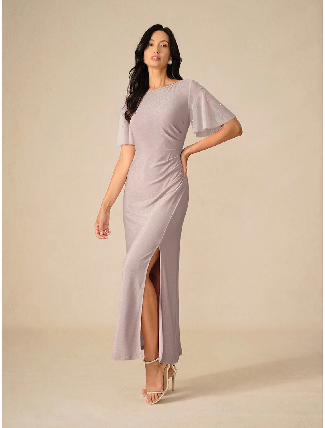 Women's Dress Sheath Dress Elegant Party Wedding Party Wedding Guest Solid Color Short Sleeve Crew Neck Pink Summer Spring Fall