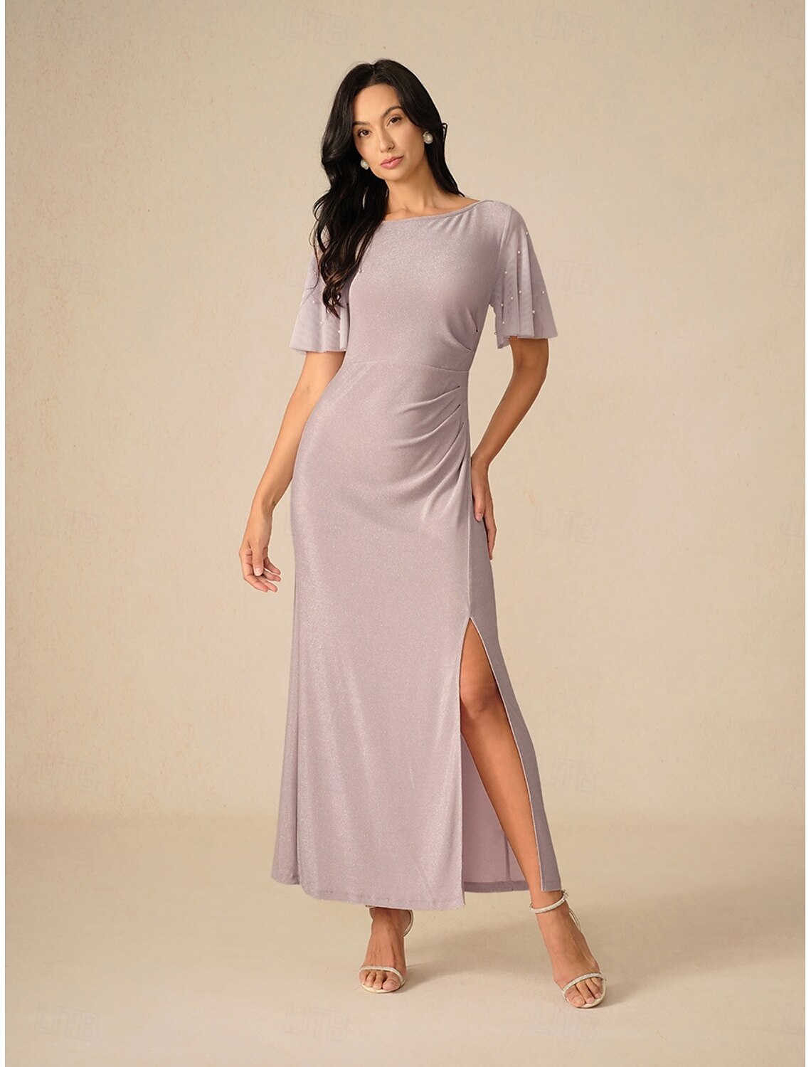 Women's Dress Sheath Dress Elegant Party Wedding Party Wedding Guest Solid Color Short Sleeve Crew Neck Pink Summer Spring Fall