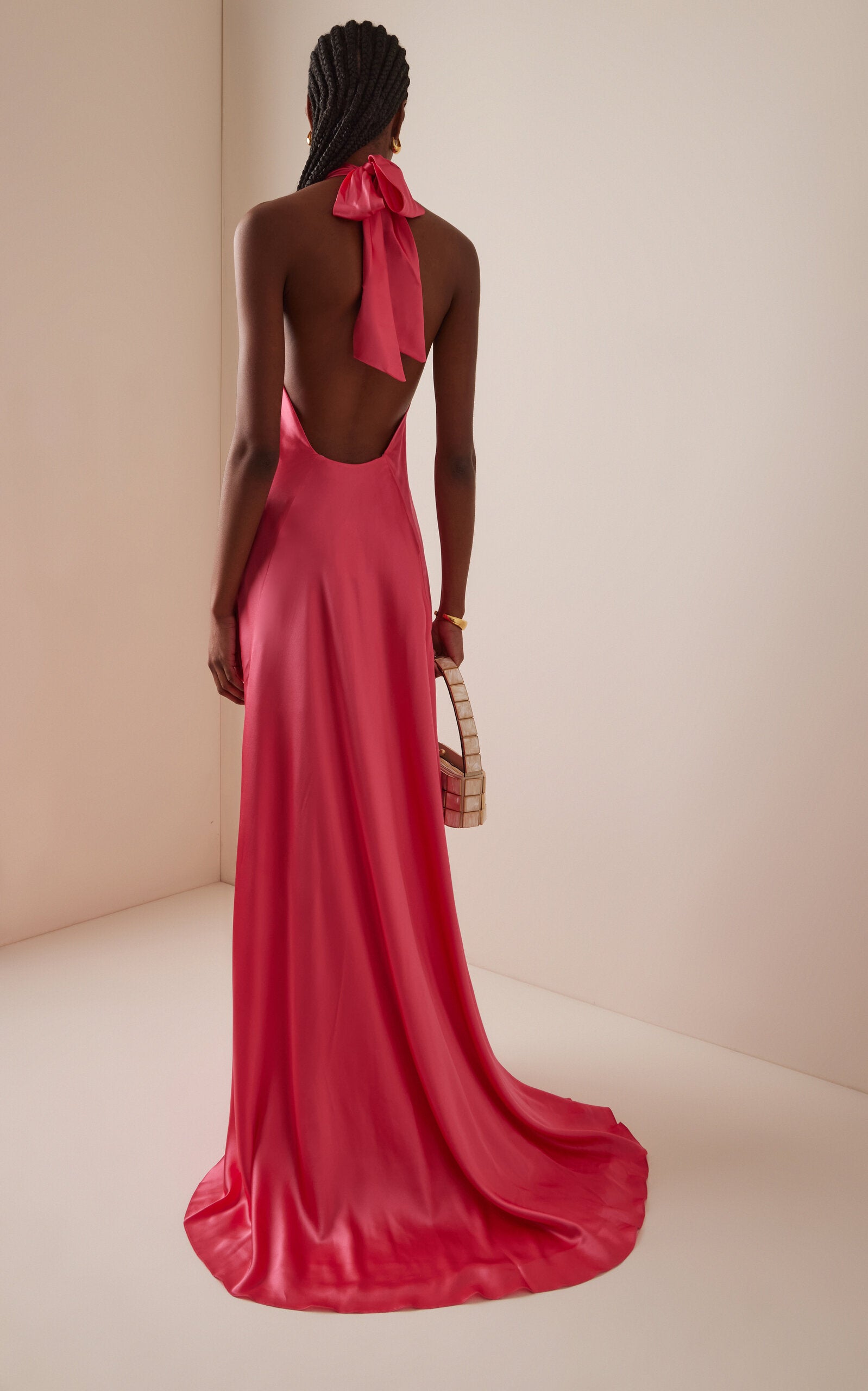 Exclusive Sherry Silk Halter Gown Gentle beautiful and grand