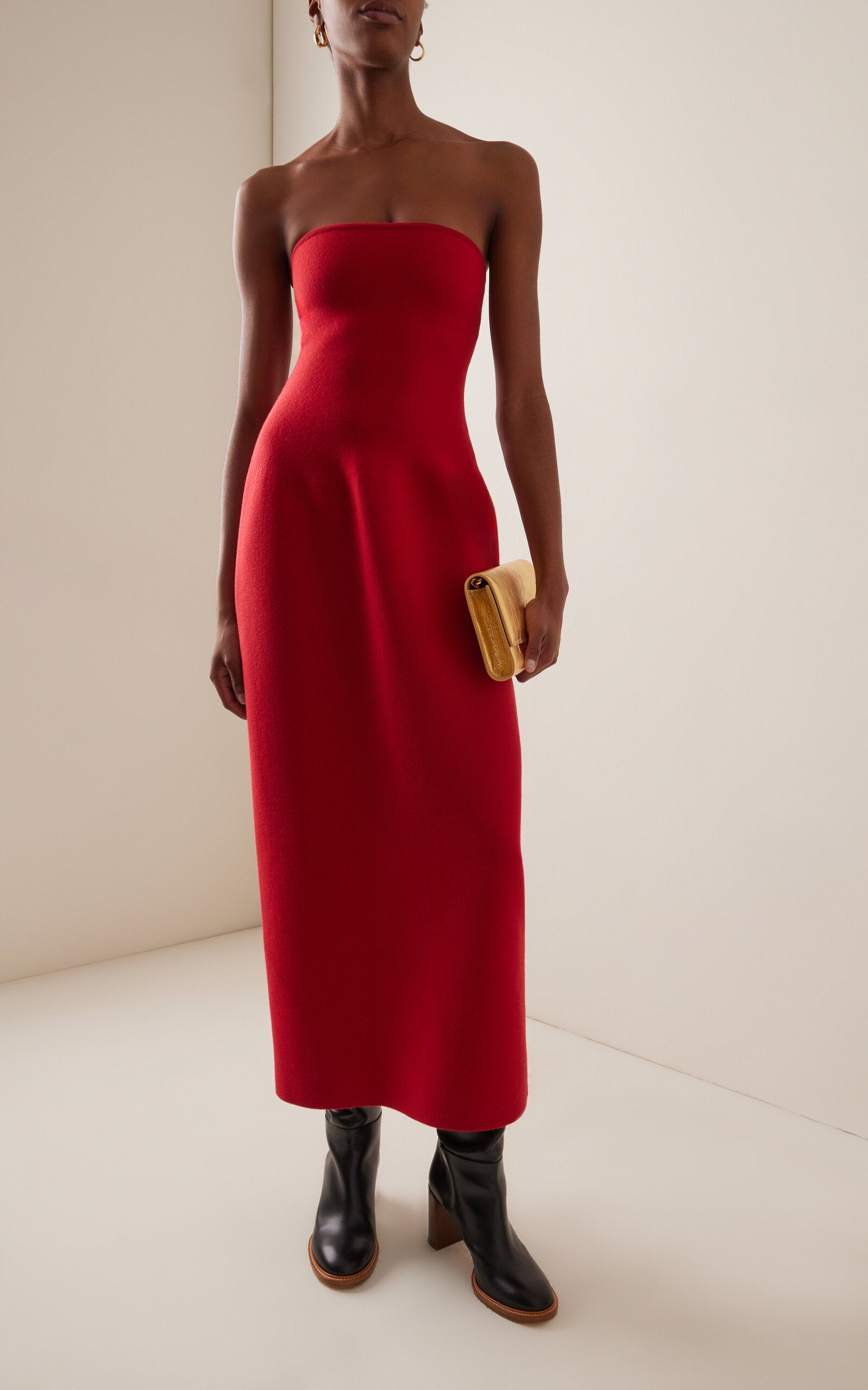 Immanuel Strapless Wool Maxi Dress Simple gentle beautiful and grand