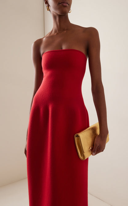 Immanuel Strapless Wool Maxi Dress Simple gentle beautiful and grand
