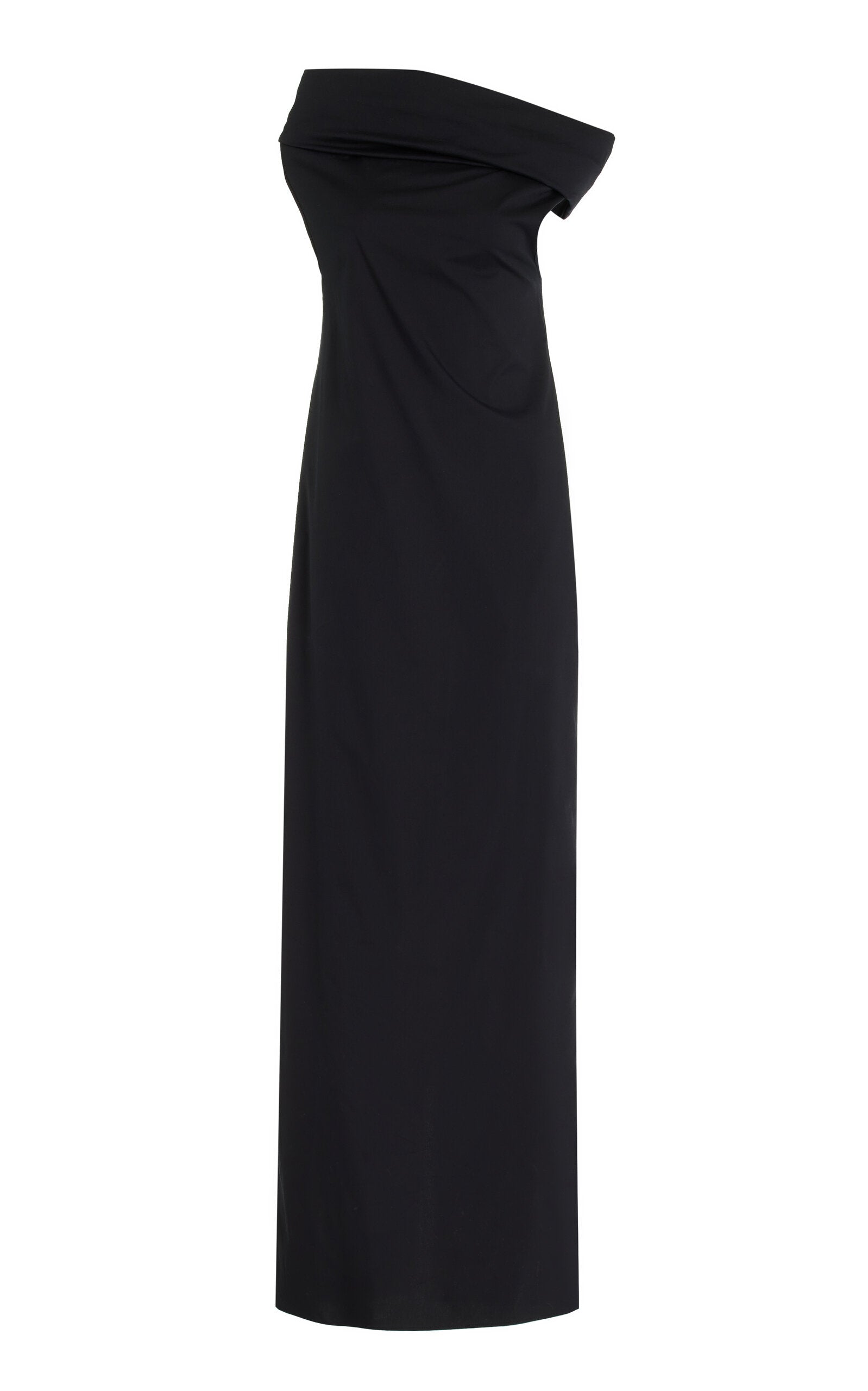 Off-The-Shoulder Draped Stretch-Cotton Maxi Dress Simple gentle beautiful and grand