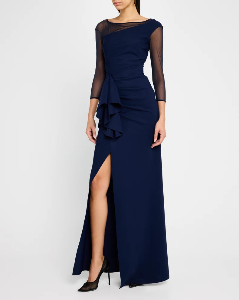 Aroma Draped Illusion Gown Beautiful and charming simple and unique design