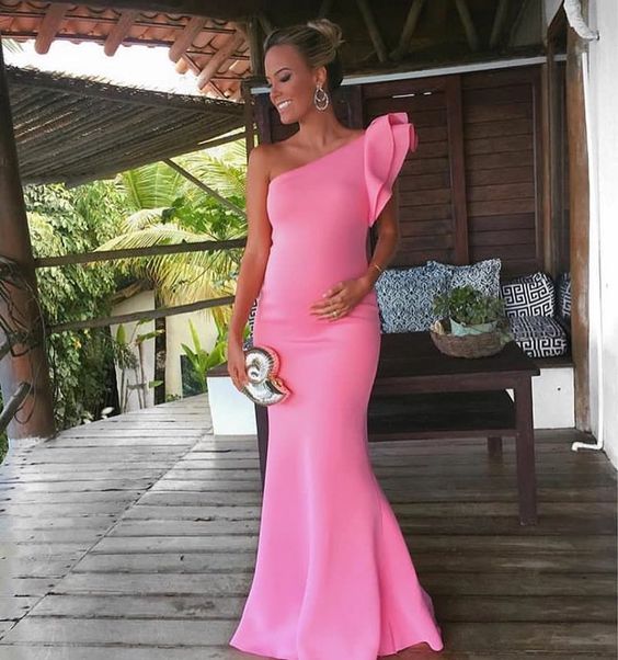 Pink Long Prom Dress Party Dress Evening Dress