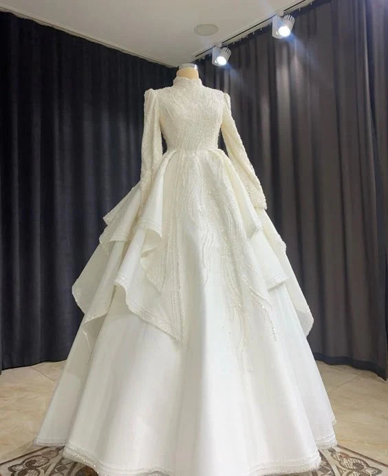 A Line Wedding Dress Long Prom Dress Evening Dress