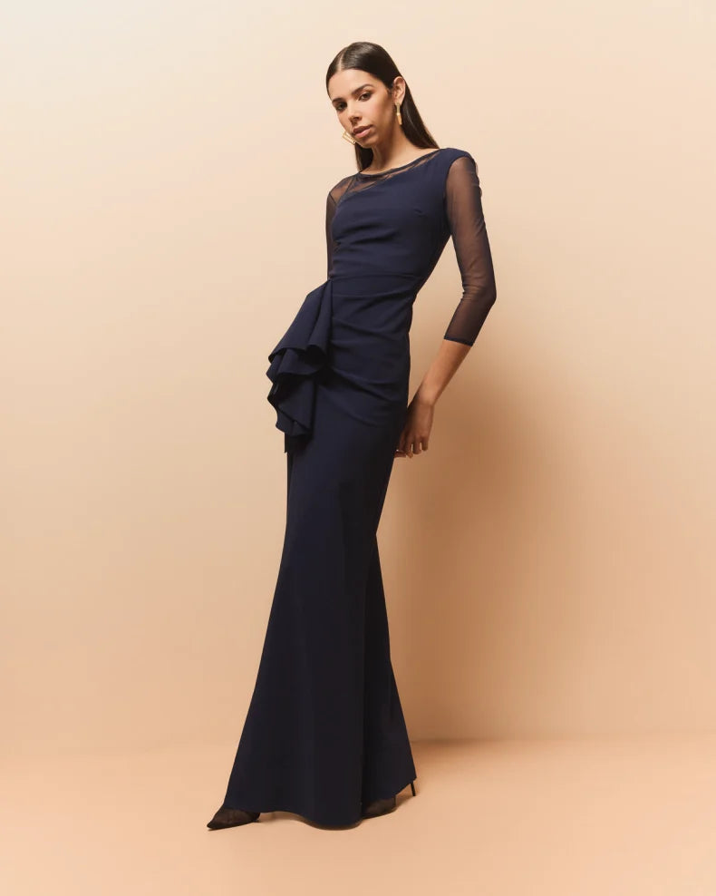 Aroma Draped Illusion Gown Beautiful and charming simple and unique design