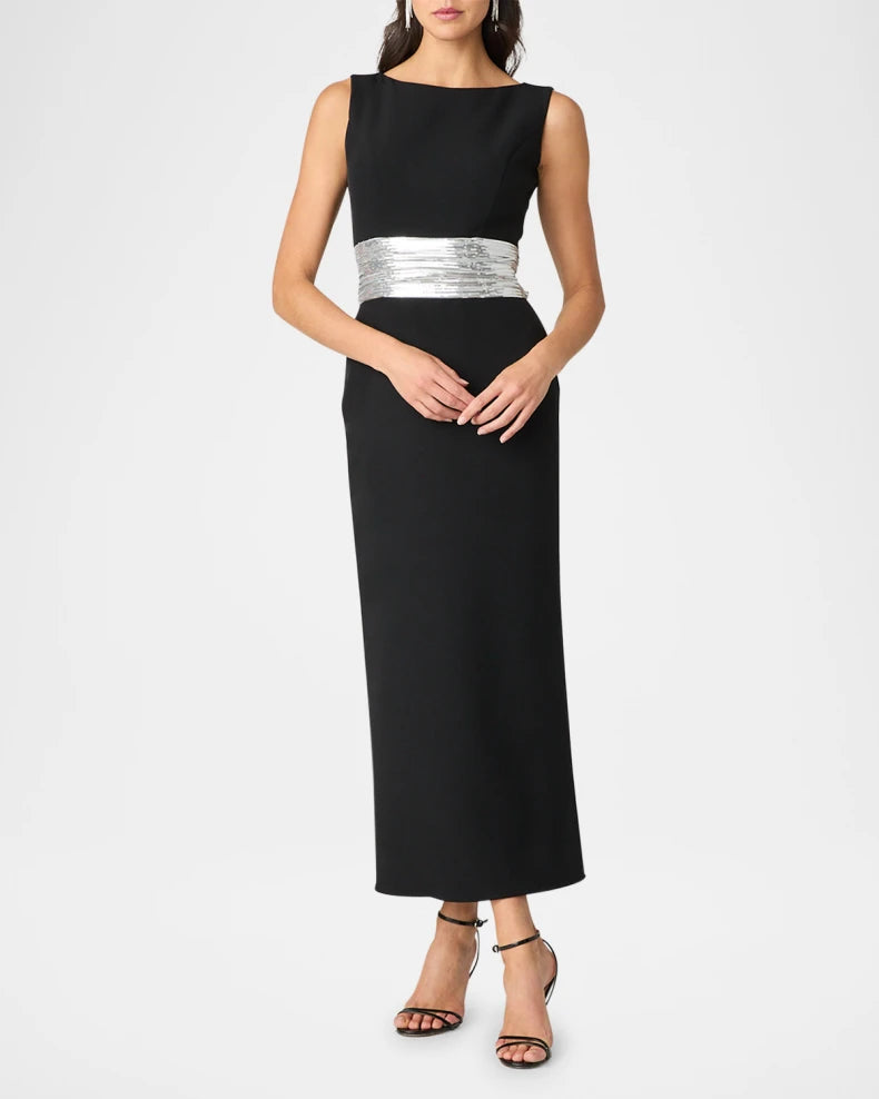 Charming and unique design Beautiful generous simple Sia Sleeveless Sequin Bow Midi Dress