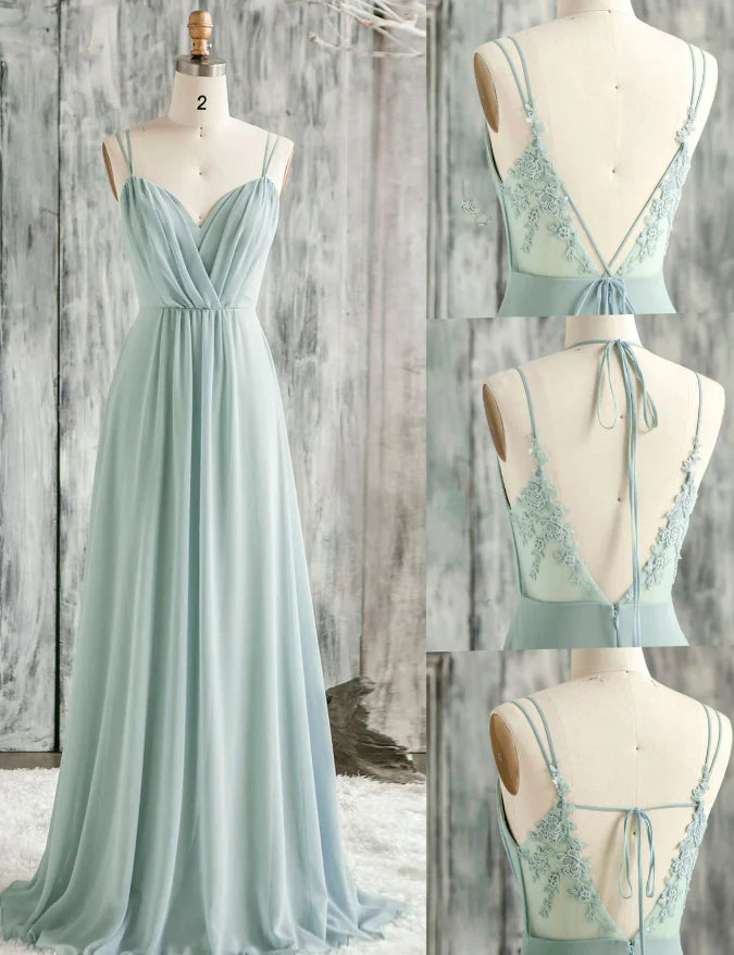 Simple green v neck lace long prom dress green evening dress