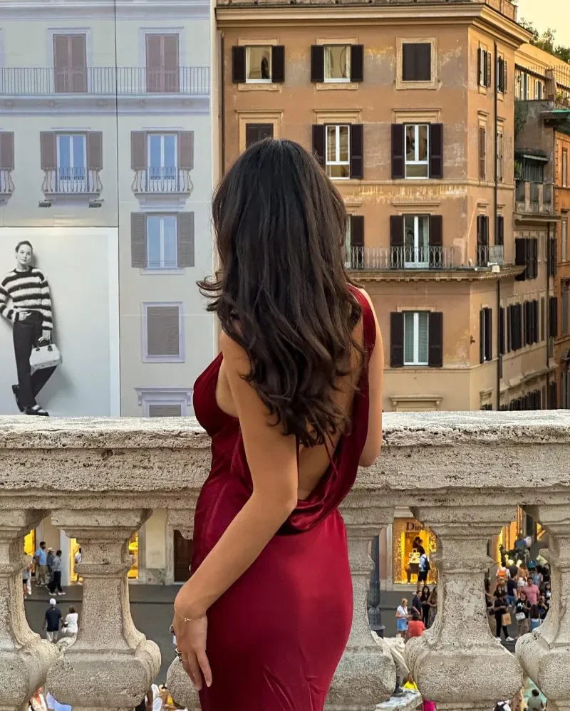 Prom Dresses Deep V Neck Evening Dress