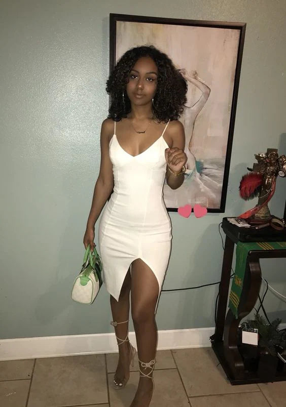 Cute Sweet V Neck Short Homecoming Dresses